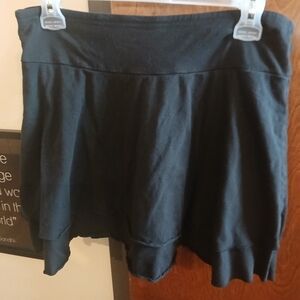 LOFT black stretch jersey 2 tiered mini skirt